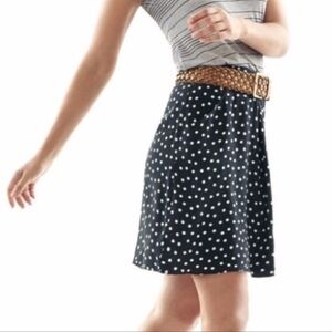 Cabi‎ 627 Polka Dot Navy Blue Davis Faux Wrap Skirt Size 8